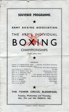 Army Boxing Championships, March 1943.