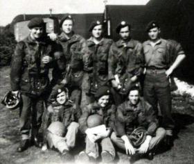 Spr Morgan with friends at RAF Beaulieu, 1948.