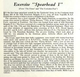 Exercise Spearhead I Report 1952