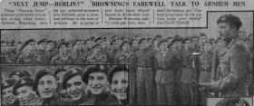 'Browning's Talk to the Men of Arnhem', Evening News, December 1944.