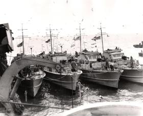 The flotilla of fast Motor Launches which brought the raiding party back, Bruneval, 1942.