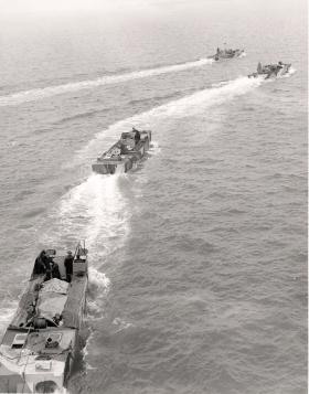 Landing craft and crews in training for Bruneval, 1942.