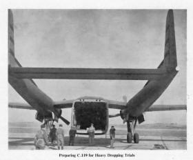 Preparing a C119 for Heavy Drop Trials c1953-54