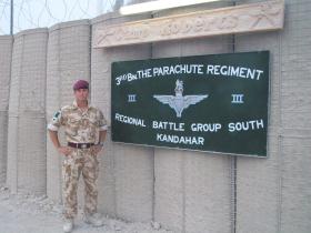 Cpl Connolly, Outside Camp Roberts, Kandahar Air Field (KAF), Afghanistan, Summer 2008.