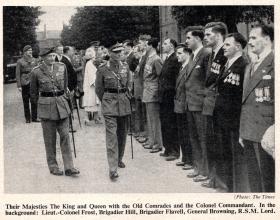 The King and Queen meet airborne forces veterans, Aldershot 19 July 1950.
