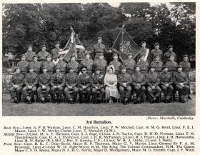 The King and Queen with officers of 3 PARA, Aldershot 19 July 1950.