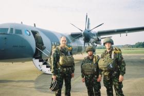 Members of 4 PARA waiting to emplane for Arnhem commemorative jump with Dutch airborne forces, 2006.