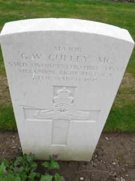 Headstone for Major George Culley MC, Reichswald Cemetery, 2010.