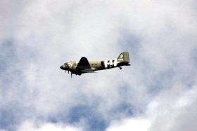 A picture of  a Dakota flying over Ginkle Heath, near Arnhem, 22 September 2012.