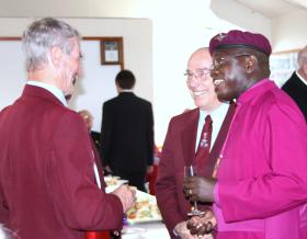 The Archbishop of York talking with members of the PRA, Airborne Forces Day, Eden Camp, 2010
