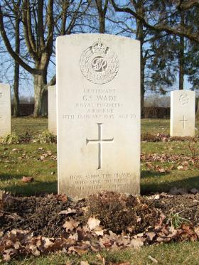 Grave of Lt Gordon S Wade, Hotton War Cemetery, Belgium, 2015. 