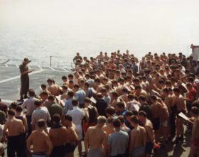 Another view of Padre Cooper's service, MV Norland, 1982