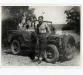 Chalky White and Jeep Haselbaken 1945