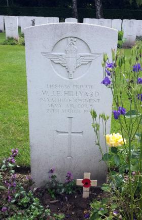 Headstone of Private W Hillyard  Reichswald Forest War Cemetery, 2014.