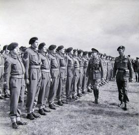 HM King George VI inspects 2nd Battalion South Staffordshire Regiment, 2 April 1943.