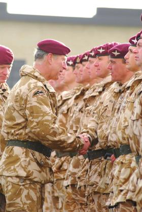  His Royal Highness The Prince of Wales during a medal ceremony at Merville Barracks in December 2008
