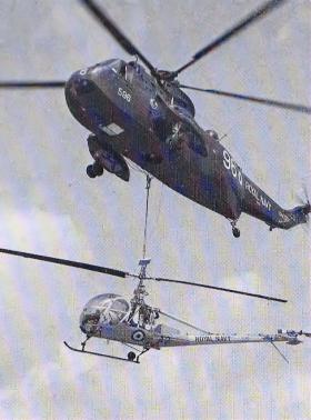 Underslung load trials by the Helicopter Section, Joint Air Training Establishment, c1975.
