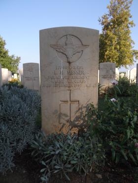 Headstone of L/Cpl Leonard Messer, Bari War Cemetery, November 2011. 
