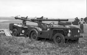 106mm Recoilless Anti-Tank Rifle mounted on a Austin Champ, AATDC trials, 1959.