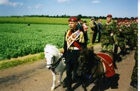 Mascots at head of parade during commemorations, c.1990s