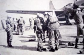 Members of 2 PARA preparing to emplane for Cyprus drop, c1951.