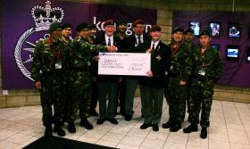 Members of Central Scotland Branch PRA presenting a cheque to the Gurkhas, 2010.