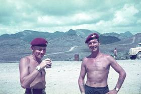 D Coy 1 Para  Sgt Charlie Moon and CSM Midi Campbell  Radfan circa 1965