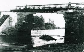 Neustadt bridge after the Royal Engineers' repairs 9 April 1945