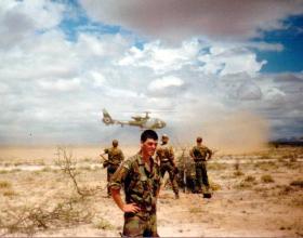 Pte O'Toole at Archers Post, Kenya, 1988.