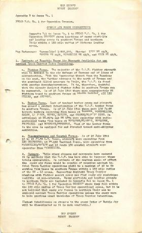 Information on enemy positions and strengths for Operation Dragoon