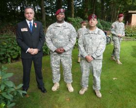 Two members of US Airborne Forces attending memorial service at Arnhem Oosterbeek cemetery, 23 September 2012.
