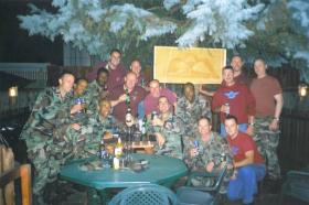 Paras pose for a group photo on Multi National Airborne Forces Day, Bosnia