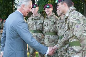 HRH The Prince of Wales with young recruits, 10 September 2015.