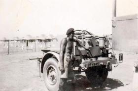 Private L Trewin in Palestine, 1945.