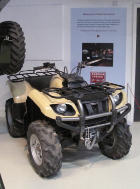 A Yamaha Grizzly 450 Quad All Terrain vehicle on display at Airborne Assault, Duxford, Jan 2015.