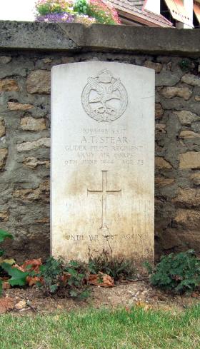 Headstone of S/Sgt Alan Stear, Ranville Churchyard, August 2010.