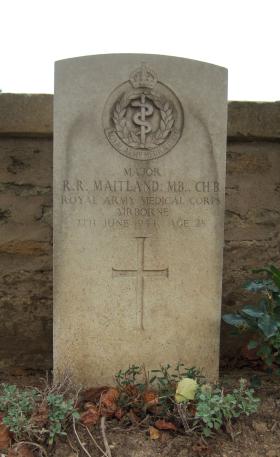 Headstone of Major Maitland, Ranville Churchyard, August 2010.
