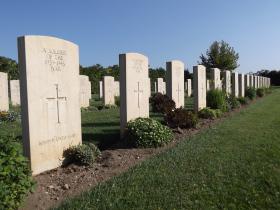 Row of unknown soldiers, Bari War Cemetery, Italy 2011.