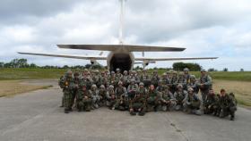 Multi-national jumpers prior to 68th Anniversary of D-Day jump, 2012.