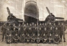 Group photo believed to be members of Course 102, RAF Ringway, February 1944.
