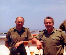 RSM Simpson and QM Capt Godwin, MV Norland, 1982