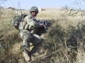 Sgt Blakey on patrol during Op Herrick XIII, Afghanistan, c2011.