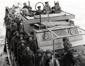 The Bruneval Raiders, including Major John Frost, return to England, 1942.
