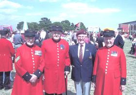 Tony Costello and Airborne Chelsea Pensioners, Colchester, July 2010.