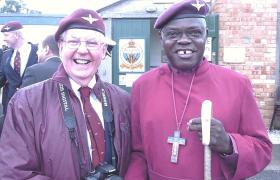The Archbishop of York and Tony Costello, Airborne Forces Day, Eden Camp, 2010