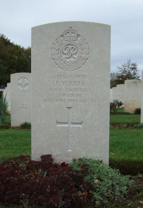 Headstone of Sapper John Youell, RE, taken October 2011.