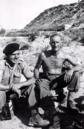 Martin Vokes and RSM Alcock. Cyprus, date unknown.
