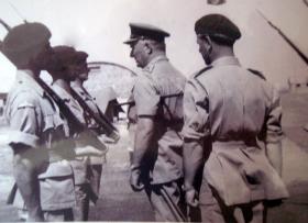 Inspection of 2 PARA Guard of Honour, Camp Nicosia, c1951.