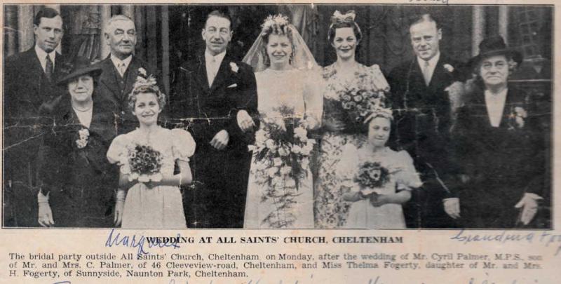 Cyril Palmer and Thelma Fogerty's wedding. Cheltenham, 1940. | ParaData