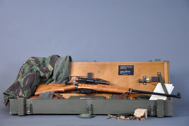 Imagery of L4A2 Sniper Rifle and spares box from Snipers Down South Book